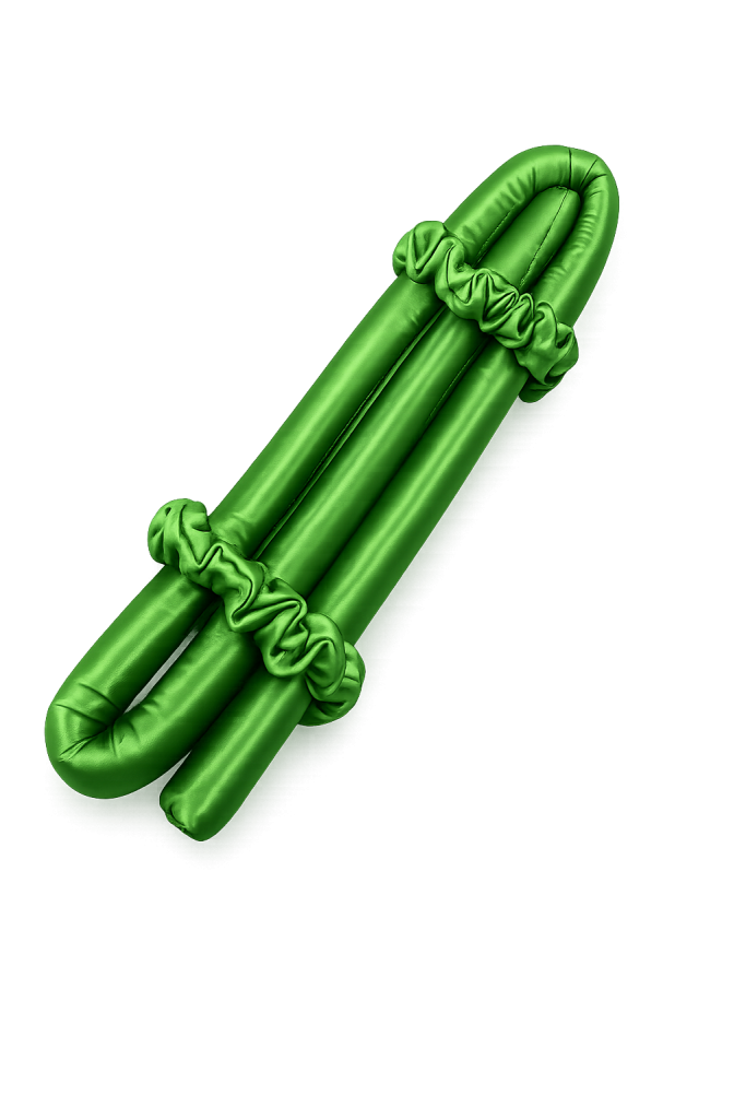 Копринен "макарон" за къдрене без топлина, 100% Mulberry Silk, Grass Green