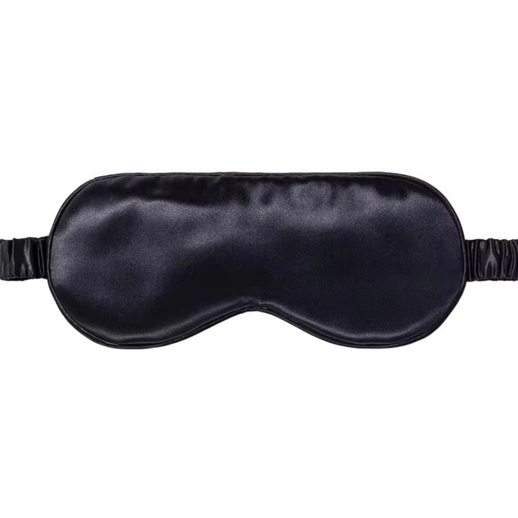 Маска за очи от естествена коприна, 100% Mulberry Silk, Midnight Black