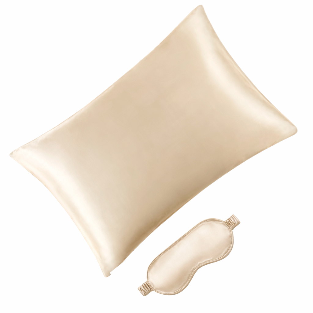 Копринена калъфка от 100% Mulberry Silk с подарък, Champagne 50х60см