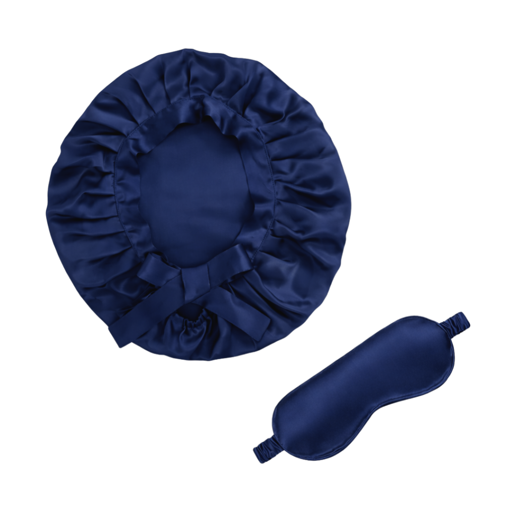 Копринен комплект за сън, 100% Mulberry Silk, Deep Tide Blue