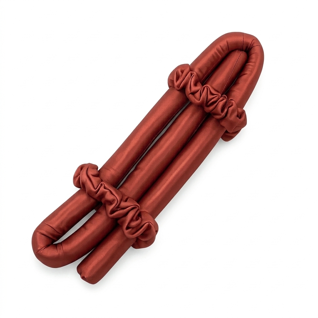 Копринен "макарон" за къдрене без топлина, 100% Mulberry Silk, Brick Red