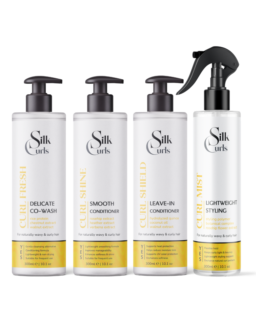 Комплект 4 в 1 за нежна грижа за къдрици Curl Guardians, Delicate care